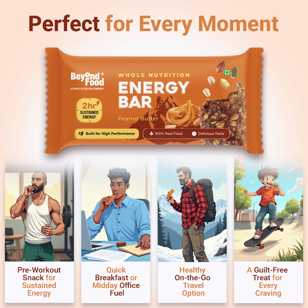 Beyond Food Peanut Butter Energy Bar – perfect for workout snack, quick breakfast, travel fuel, or healthy craving