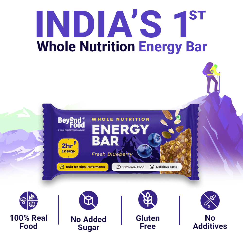  Beyond Food Whole Nutrition Energy Bar – India’s first whole nutrition bar with 100% real food, no added sugar, gluten-free, and no additives.