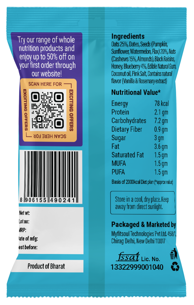 Energy Bites – Fresh Blueberry