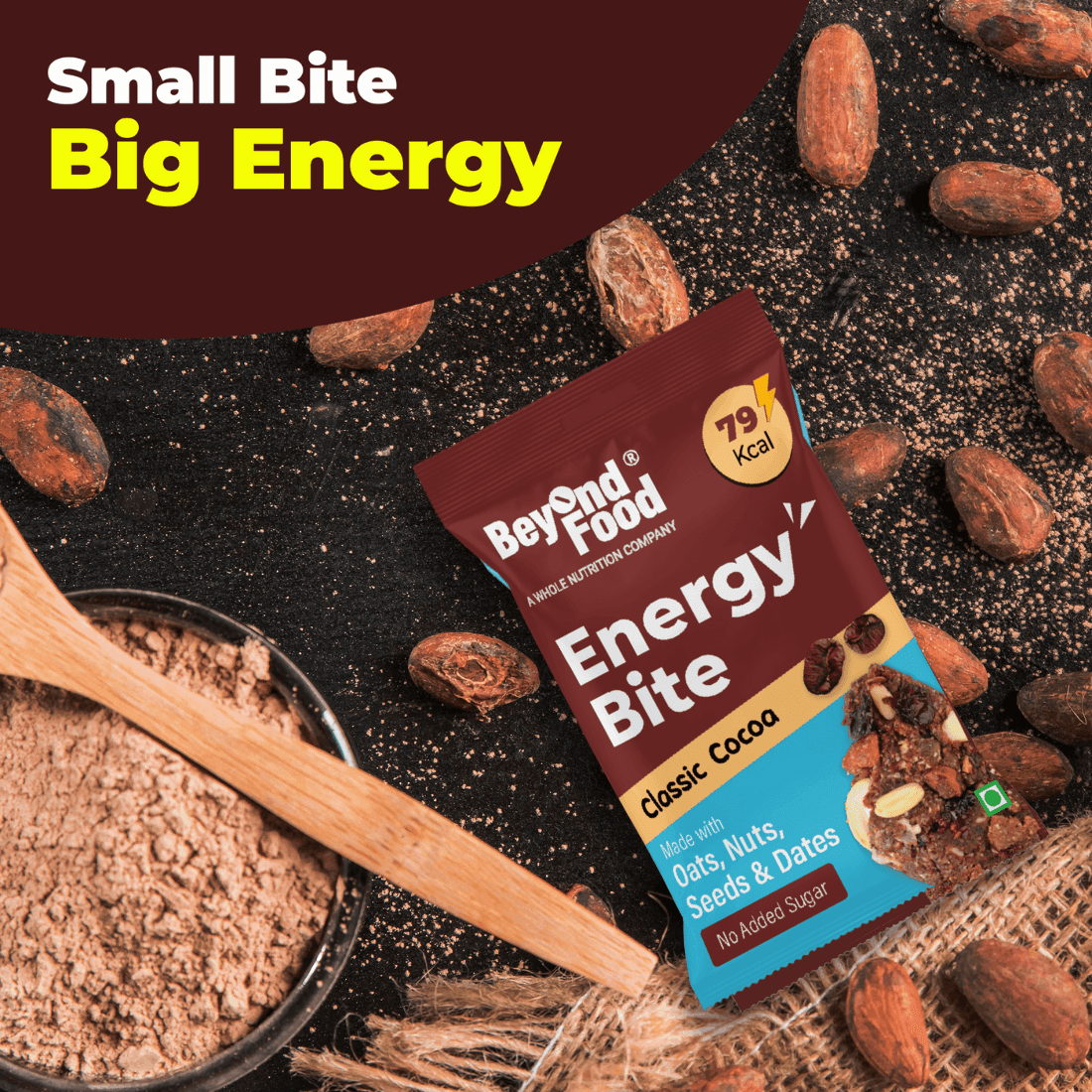 Energy Bites – Classic Cocoa – Pack of 12